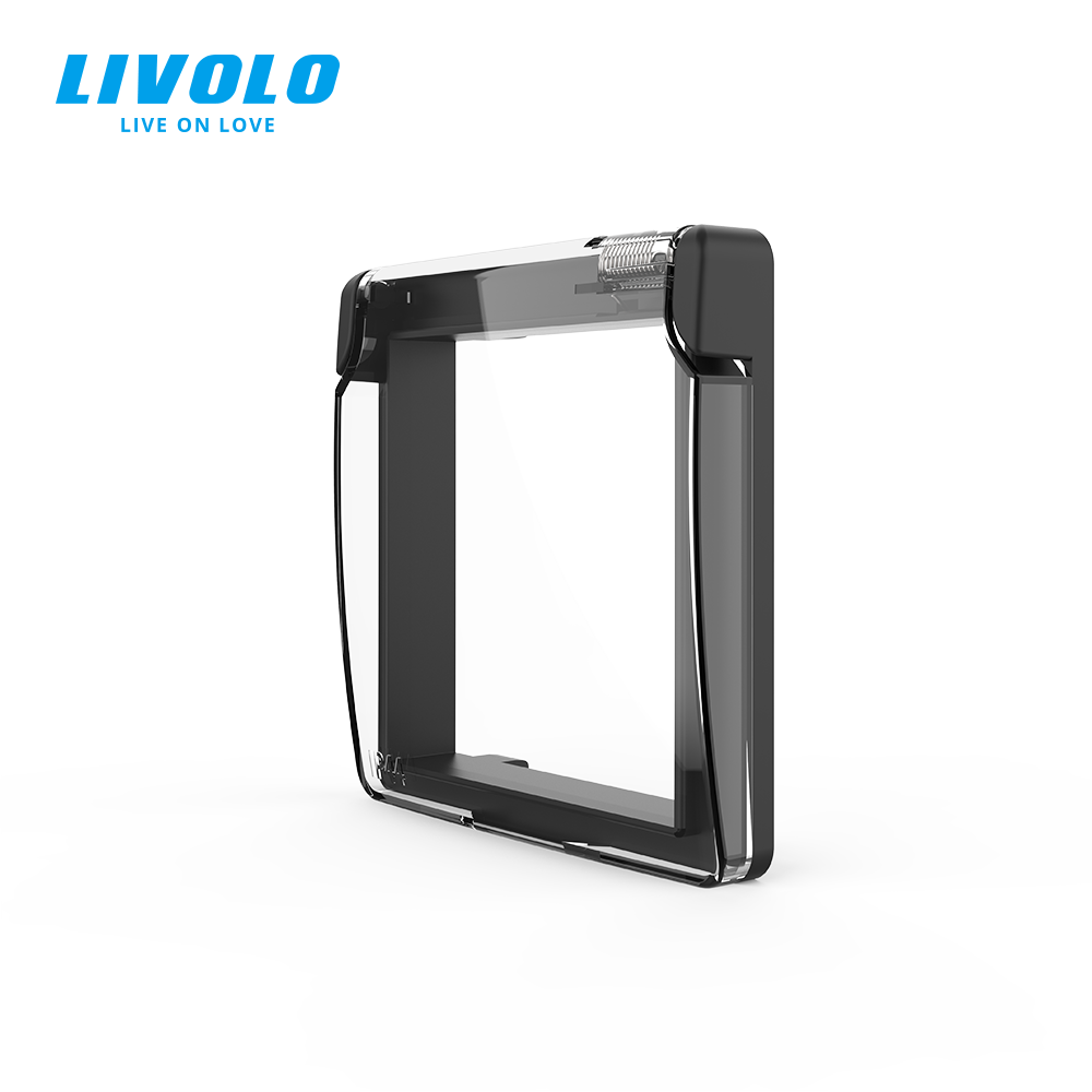 Кришка для розетки LIVOLO IP44 – захист від вологи та бризок, чорна (VL-XW001-2B), фото 1