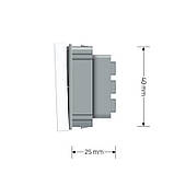 2-клавішний універсальний вимикач (прохідний / звичайний) LIVOLO, білий, модуль без рамки (VL-FCMKS-1WP), фото 6