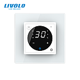 Терморегулятор (термостат) сенсорний програмований для теплої підлоги LIVOLO, білий скляний (VL-C7FCQ1-2WP), фото 3