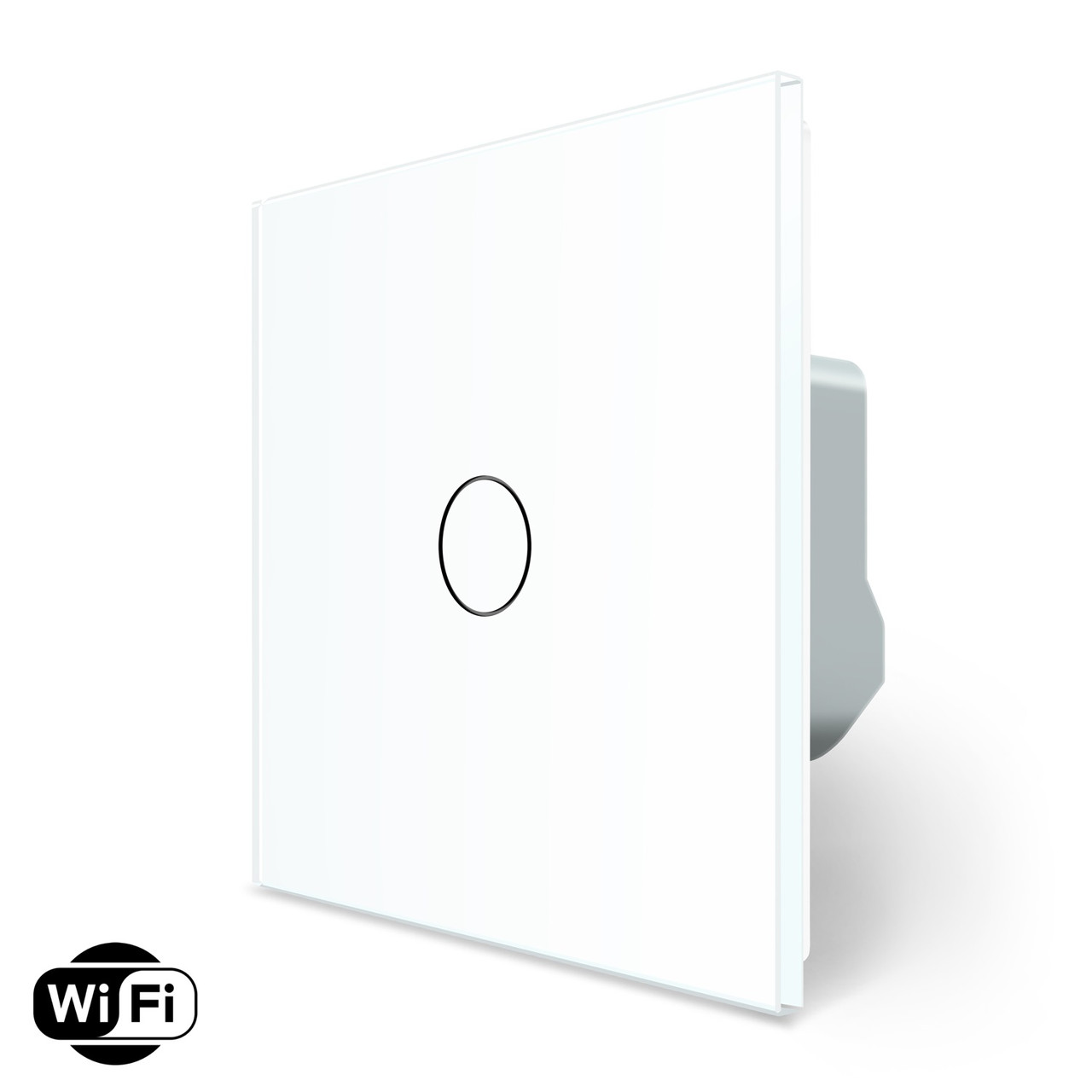 Розумний сенсорний Wi-Fi вимикач 1 сенсор Livolo білий скло (VL-C7FC1NY-2GWP), фото 1