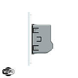Розумний сенсорний Wi-Fi прохідний/перехресний вимикач 1 сенсор Livolo білий скло (VL-C7FC1SNY-2G-WP), фото 4