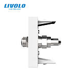 Супутникова розетка SAT LIVOLO, біла, модуль 0.5 поста, для ресивера / антени (VL-FCSL-1WP), фото 4