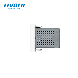 USB розетка LIVOLO 5V 2.1A, біла, 10Вт, з блоком живлення, модуль 0.5 поста (VL-FCUA-1WP), фото 4