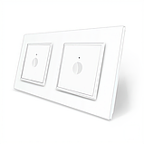 Сенсорний прохідний/перехресний вимикач Sense 2 сенсора (1-1) Livolo білий скло (VL-C7FC1S/FC1S-4WP), фото 2