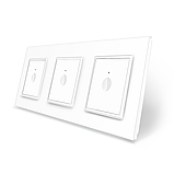 Сенсорний прохідний/перехресний вимикач Sense 3 сенсора (1-1-1) Livolo білий скло (VL-C7FC1S/FC1S/FC1S-6WP), фото 2