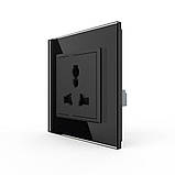 Розетка універсальна 12 стандартів в 1 Livolo чорний скло (VL-C7C1C-12), фото 2