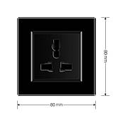 Розетка універсальна 12 стандартів в 1 Livolo чорний скло (VL-C7C1C-12), фото 6