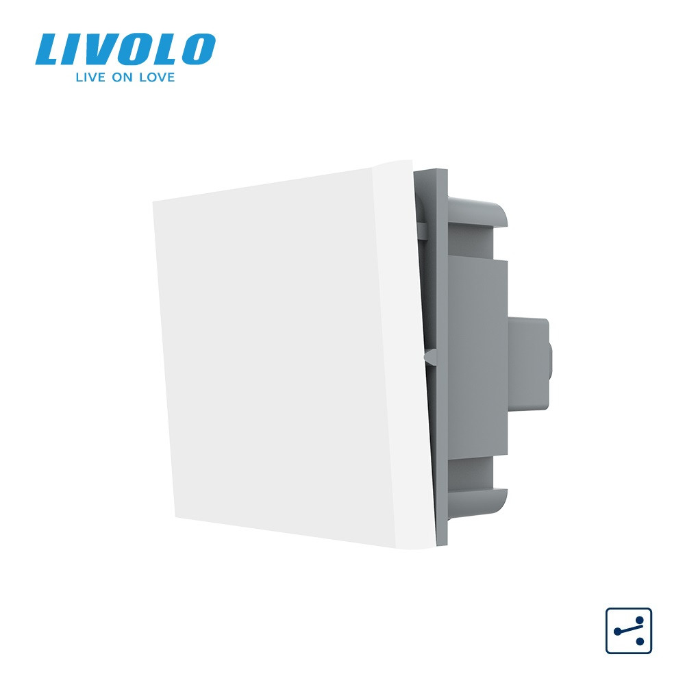 Прохідний вимикач LIVOLO, білий, модуль без рамки (VL-FCMKS-2WP), фото 1