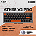 Ігрова механічна клавіатура ATK68 V2 Pro Black-Orange | Магнітні свічі Gateron | RGB 8000 Гц, фото 3