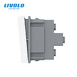 2-клавішний універсальний вимикач (прохідний / звичайний) LIVOLO, білий, модуль без рамки (VL-FCMKS-1WP), фото 3