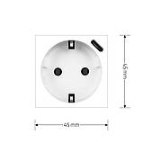 Електрична розетка LIVOLO з USB Type-C PD 18Вт, швидке заряджання iPhone, біла, 16А 230В, із заземленням,, фото 6