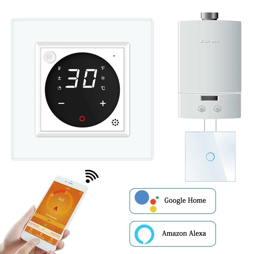 Комплект дистанційного керування котлом LIVOLO білий скло (VL-C7FCEZ-701Z-2WP), фото 1