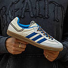 Чоловічі кросівки Adidas Wales Bonner x Samba Blue білі з блакитним Адідас Самба весняні, фото 3