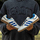 Чоловічі кросівки Adidas Wales Bonner x Samba Blue білі з блакитним Адідас Самба весняні, фото 2
