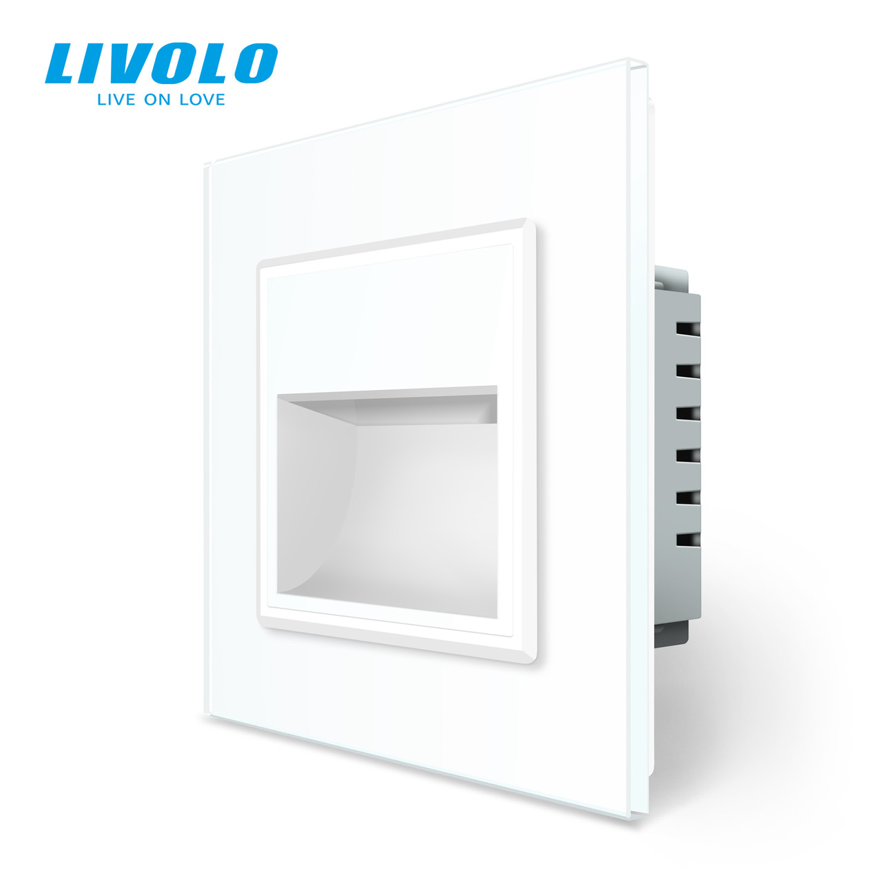 Світильник для сходів підлоги білий скло, 2700K, 230В, 0.35Вт Livolo (VL-C7FCL1-2WP), фото 1