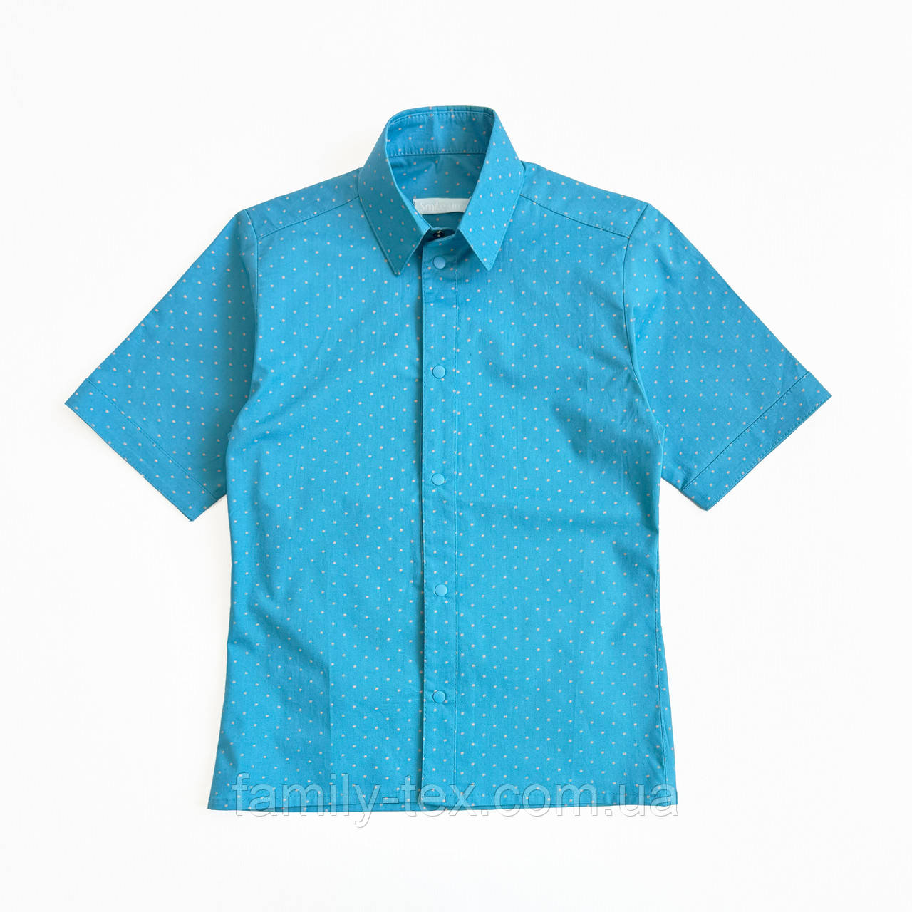 Сорочка для хлопчика на кнопках приталена бірюзова, SmileTime Touch, фото 1