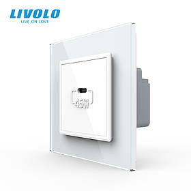 Розетка USB Type-C з Power Delivery 45W Livolo білий (VL-C7-FCUC-2WP)