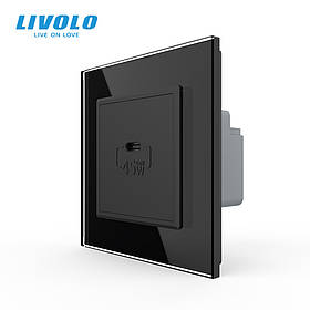 Розетка USB Type-C з Power Delivery 45W Livolo чорний (VL-C7-FCUC-2BP)