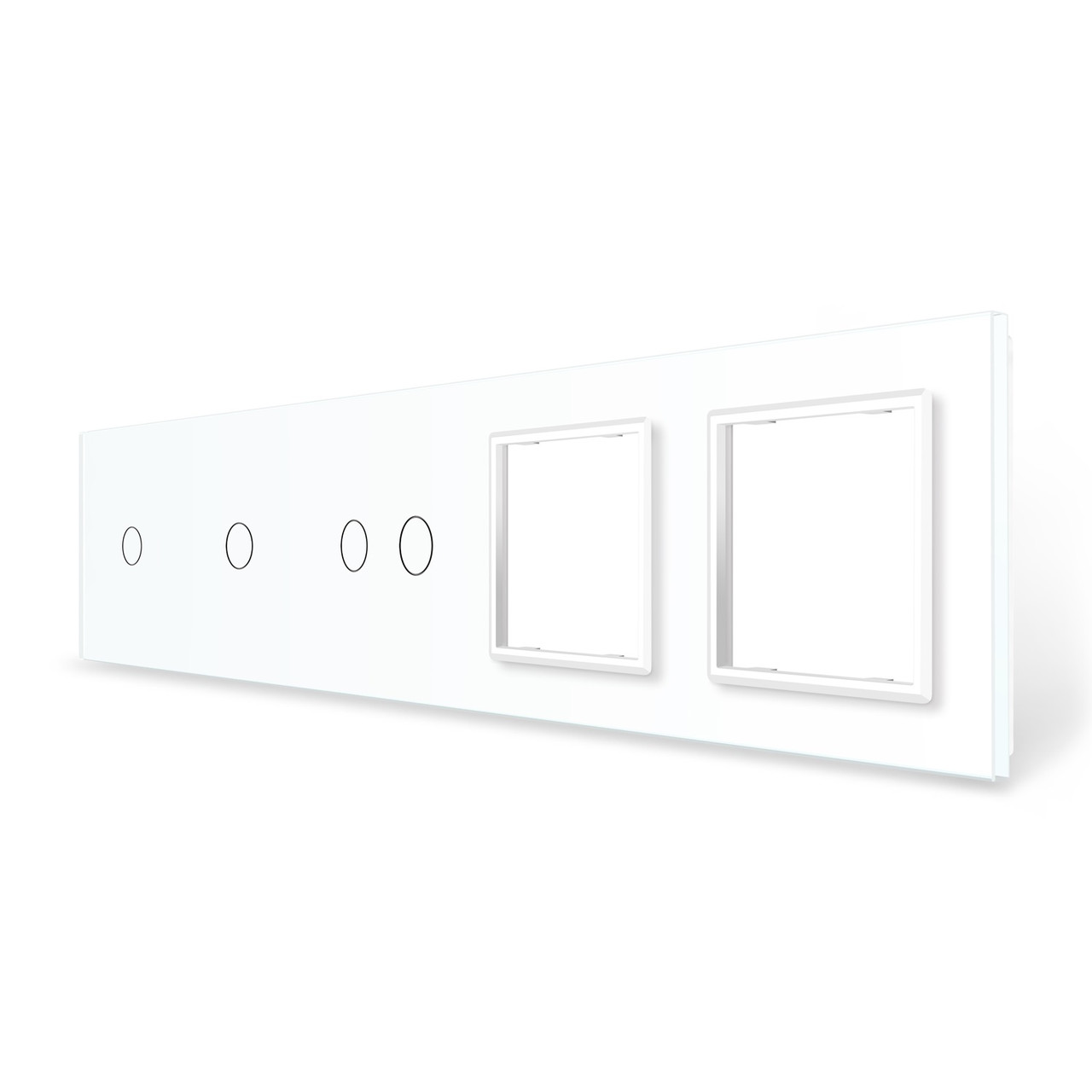 Рамка 5-постова для двох 1-сенсорних, одного 2-сенсорного вимикача і двох розеток (1-1-2-0-0) LIVOLO,, фото 1