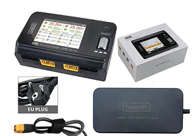 Зарядний пристрій ToolkitRC M6D V3 500W 15A DC Dual Channel + Блок живлення ToolkitRC ADP200 AC