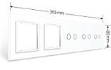Рамка 5-постова для трьох 2-сенсорних вимикачів і двох розеток (2-2-2-0-0) LIVOLO, загартоване скло, біла,, фото 3