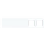 Рамка 5-постова порожня Х сенсорів 2 розетки (Х-Х-Х-0-0) LIVOLO, загартоване скло, біла, 365×80 мм, фото 2