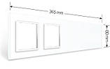 Рамка 5-постова порожня Х сенсорів 2 розетки (Х-Х-Х-0-0) LIVOLO, загартоване скло, біла, 365×80 мм, фото 3