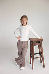 Лонгслів для дівчинки молочний із рельєфами Flex SmileTime