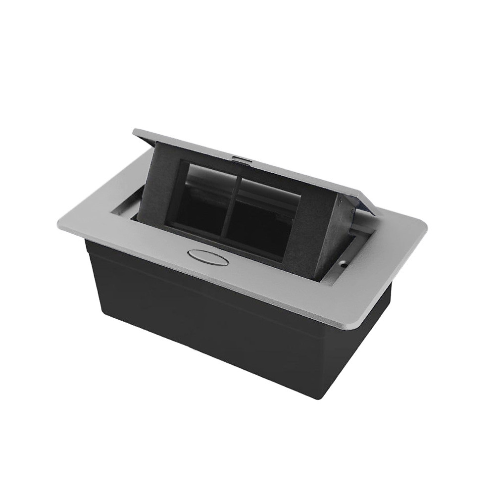 Розетковий люк LIVOLO срібний, вбудований у стільницю, меблевий пустий корпус без розеток для наповнення, фото 1