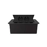 Меблева розетка подвійна LIVOLO чорна, вбудована у стільницю, для кухні/офісу/конференц-залу, висувна, з, фото 2