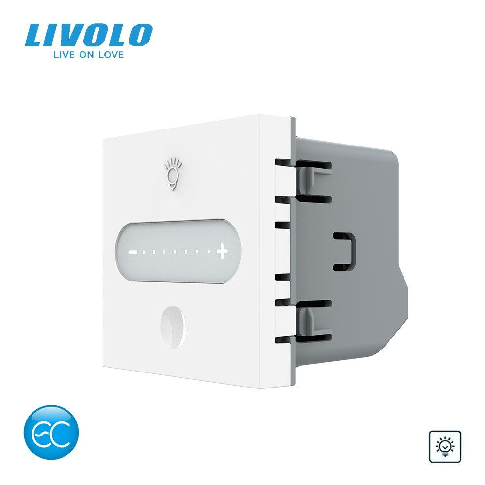 Розумний сенсорний димер LIVOLO, білий, 2А 230В, без нейтралі, модуль без рамки (VL-FC1DZ2-2WP), фото 1