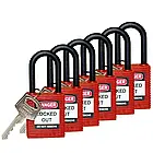 Замок безпеки Brady 813594 з нейлоновою дужкою 38 мм, червоний