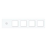 Рамка 5-постова для одного 1-сенсорного вимикача і чотирьох розеток (1-0-0-0-0) LIVOLO, загартоване скло,, фото 2