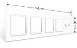 Рамка 5-постова для одного 2-сенсорного вимикача і чотирьох розеток (2-0-0-0-0) LIVOLO, загартоване скло,, фото 4