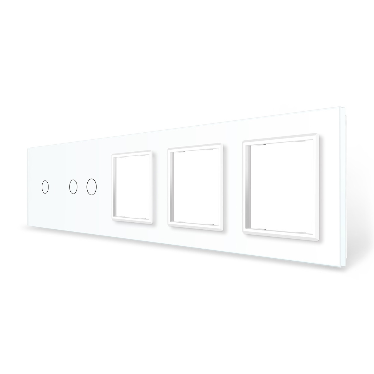 Рамка 5-постова для одного 1-сенсорного та одного 2-сенсорного вимикачів і трьох розеток (1-2-0-0-0) LIVOLO,, фото 1