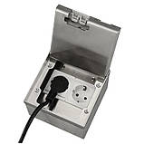 Розетка підлогова подвійна LIVOLO срібна, вбудована невидима прихованого монтажу, з кришкою, 2 розетки з, фото 3