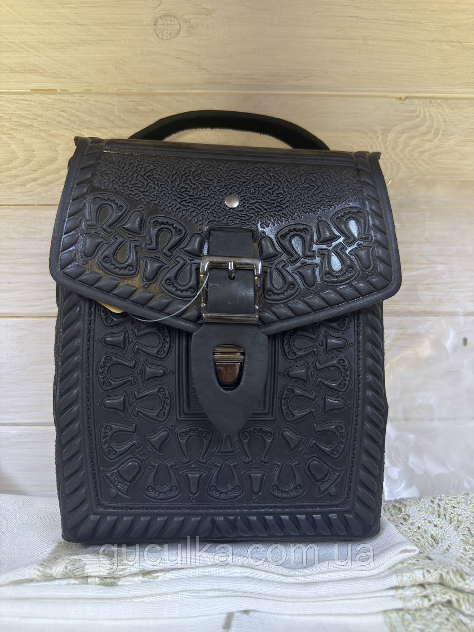 Стильна чоловіча сумка з тетячої шкіри ручної роботи, фото 1