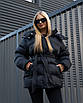 Модні пуховики жіночі зимові XS-L чорний, фото 4