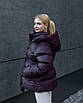 Пуховики зимові жіночі модні XS-L бургунді, фото 7