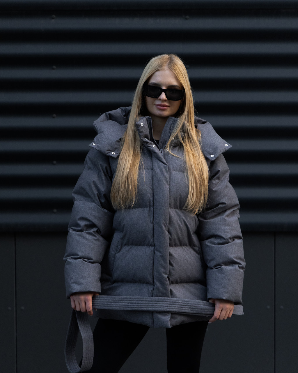 Пуховик жіночий зима молодіжний XS-L сірий кашемір, фото 1