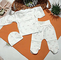 Комплект на виписку для немовлят в пологовий будинок преміум якість 56 розмір супер тканина Сонечко