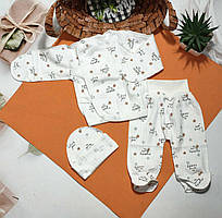 Комплект на виписку для немовлят в пологовий будинок преміум якість 56 розмір супер тканина Зірочки