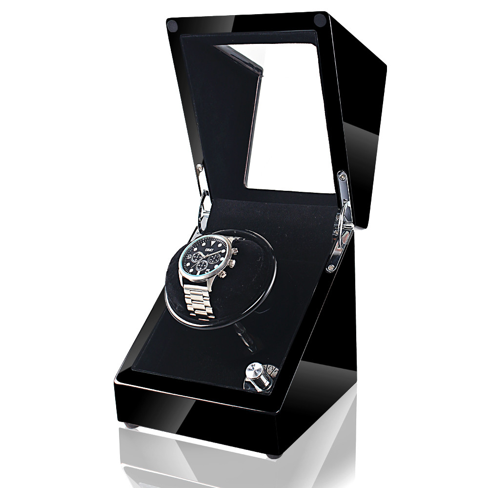 Скринька для автопідзаводу механічного годинника з підсвічуванням віндер для годинника Чорний ( код: IBW915B )