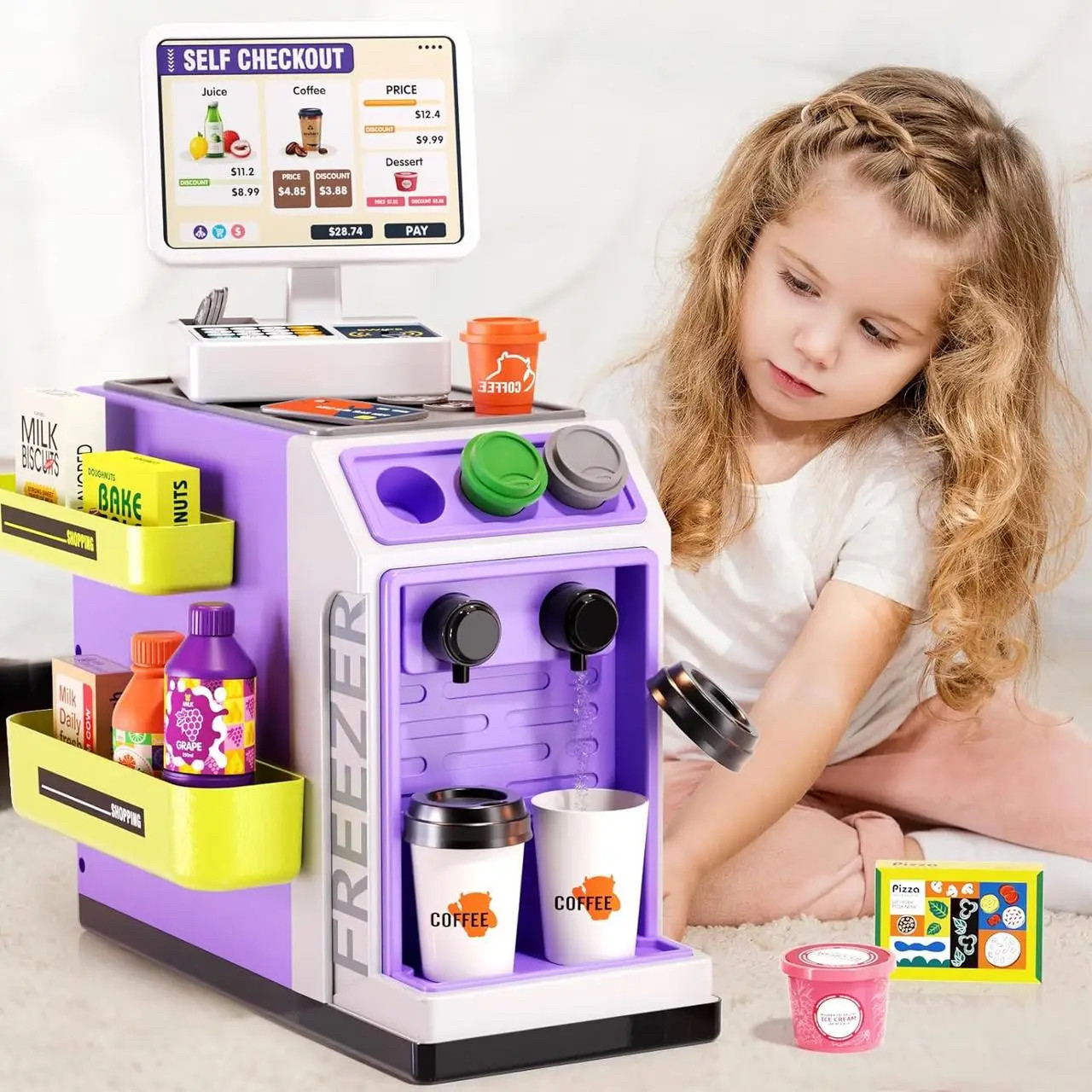 Магазин 668-136 ігровий супермаркет на 46 предметів, звук, підсвічування, сканер, продукти, гроші, фото 1