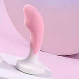 Анальная пробка на ніжці фаллос 9 см з кристалом, Рожево-білий стимулятор для анального секса, інтимні іграшки, фото 5