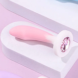 Анальная пробка на ніжці фаллос 9 см з кристалом, Рожево-білий стимулятор для анального секса, інтимні іграшки, фото 10