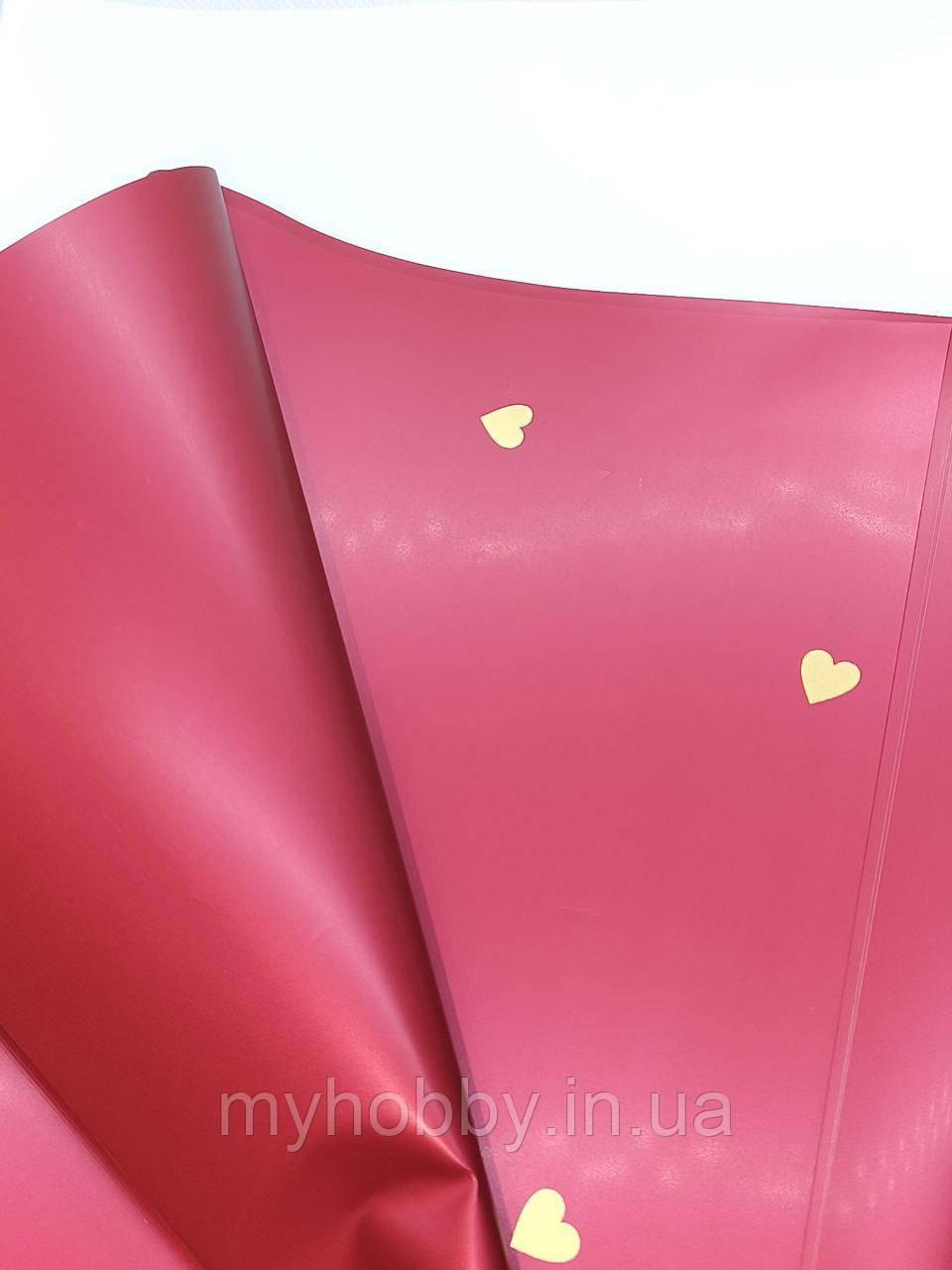 Калька 60*60см Бордова з сердечками -2шт, фото 1