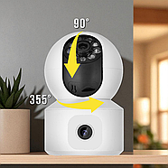 Камера спостереження 2 в 1 з поворотною та стаціонарною камерою WiFi IP 3,6 Мп JT-8292QJ, фото 4