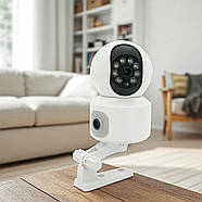 Камера спостереження 2 в 1 з поворотною та стаціонарною камерою WiFi IP 3,6 Мп JT-8292QJ, фото 6