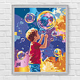 Картина за номерами Люди. Мильні бульбашки з фарбами металік 40*50 см Art Craft 10449-AC, фото 6